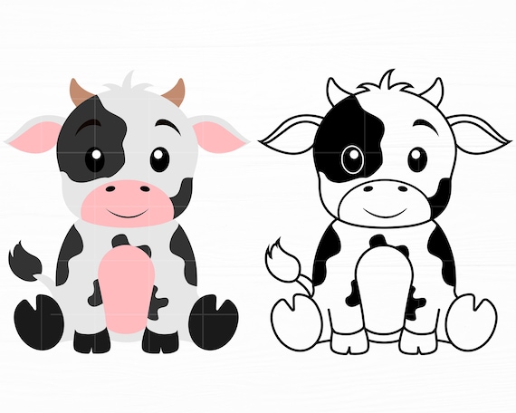 Baby Cow Svg Farm Animal Svg Cow Svg Animal Svg Cute Cow Svg Baby Cow Png Farm Animal Clipart Baby Animal Svg Digital Download