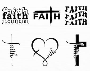 Faith Svg Bundle Christian Svg Faith Cross Svg Stacked Wavy Svg Faith Heart Svg Religious Svg Cross Png Silhouette Faith T Shirt Svg
