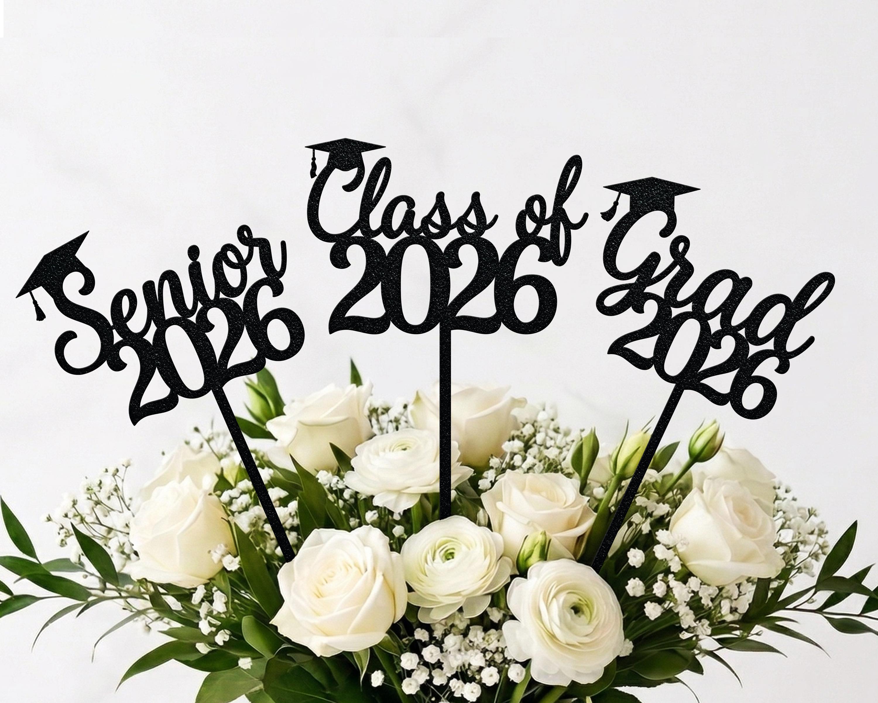 Class of 2026 Graduation Cake Toppers SVG Bundle Senior Cupcake Topper ...
