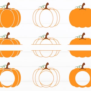 Pumpkin Svg Bundle Pumpkin Split Monogram Pumpkin Cut File Halloween Svg Autumn Svg Pumpkin Clipart Fall Svg Pumpkin Silhouette