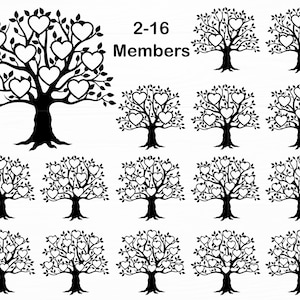 Family Tree Svg Bundle 2-16 Members Family Reunion Svg Tree Svg Tree Of Life Svg Family Svg Family Tree Svg Png Digital Download