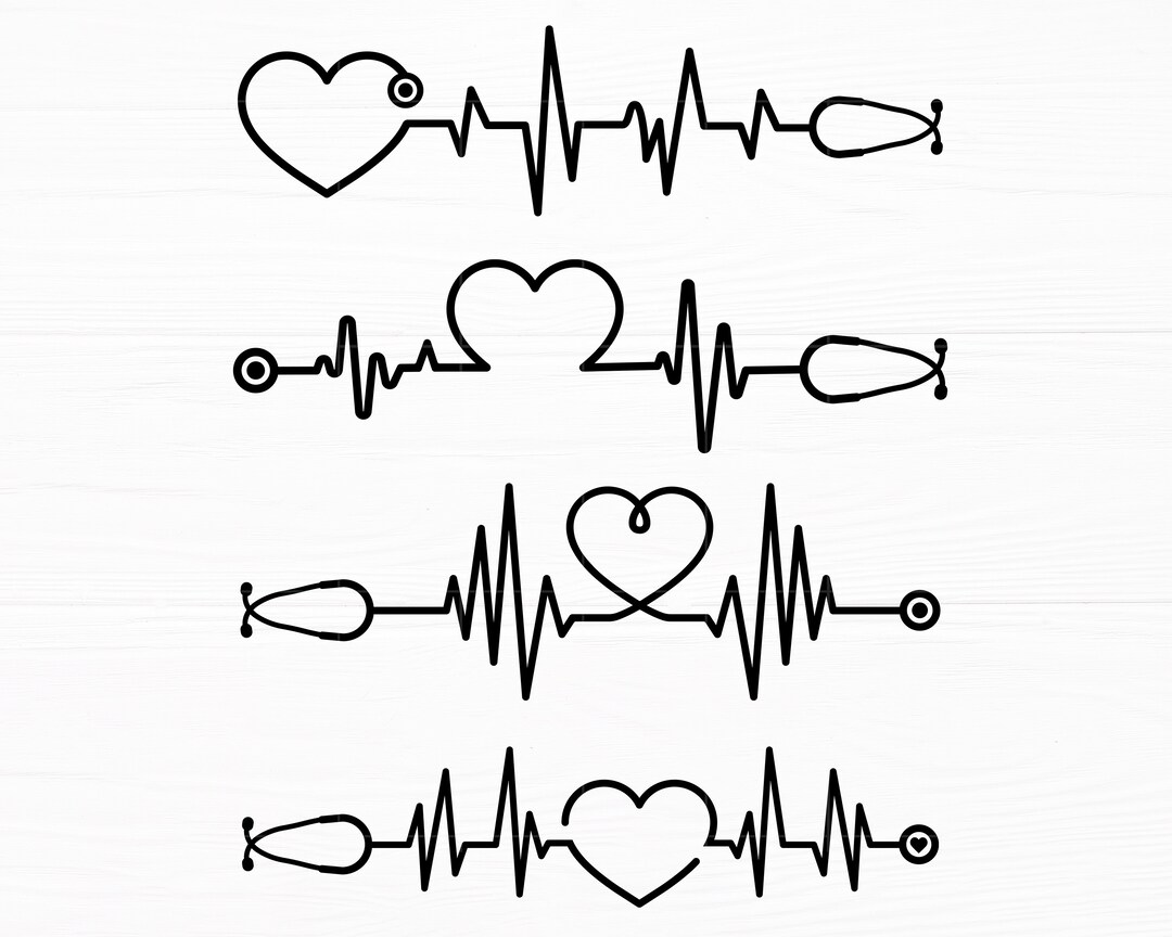 Stethoscope Svg Bundle Heartbeat Svg Nurse Svg Stethoscope Etsy