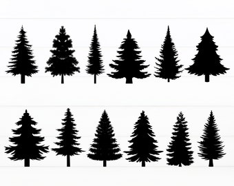 松の木 SVG バンドル 木のシルエット SVG クリスマス SVG 松の木のカット ファイル 松の木 SVG ファイル Cricut 用 森 SVG デジタル ダウンロード