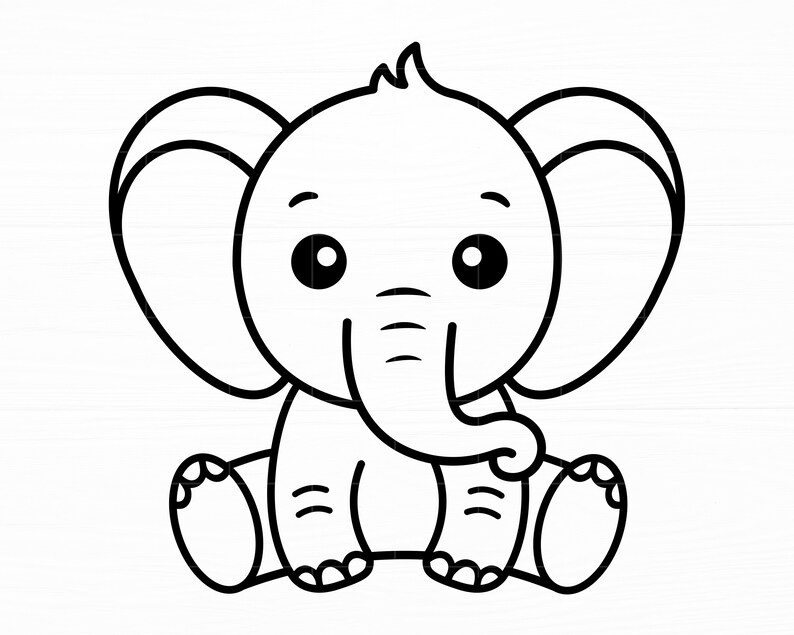 Baby Elephant Svg Animal Svg Baby Shower Svg Cute Elephant Svg - Etsy