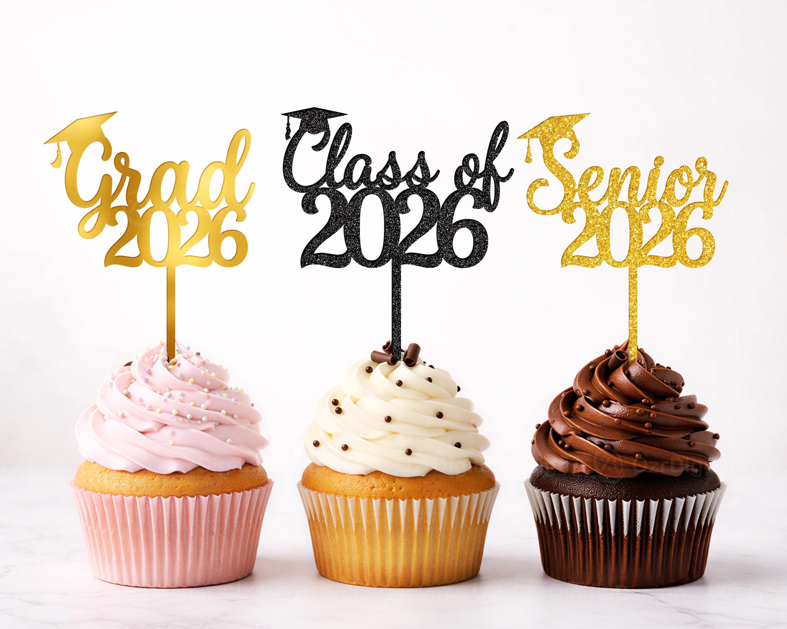 Class of 2026 Graduation Cake Toppers SVG Bundle Senior Cupcake Topper ...