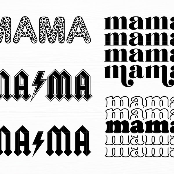 Mama Svg Bundle Mother's Day Svg Stacked Mama Svg Mom Life Svg Retro Mom Svg Leopard Mama Svg Mama Png Cut File Cricut Digital Download