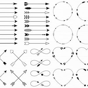 Arrow Svg Bundle Arrow Frame Svg Arrow Circle svg Heart Arrow Svg Crossed Arrow Svg Arrow Clipart Boho Tribal Arrow Svg Digital Download