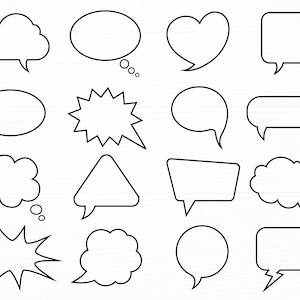 Speech Bubble Svg Bundle Word Bubble Svg Speech Bubble Clip Art Thought Bubble Svg Text Bubbles Frame Svg Digital Download