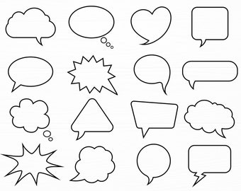 Speech Bubble Svg Bundle Word Bubble Svg Speech Bubble Clip Art Thought Bubble Svg Text Bubbles Frame Svg Digital Download