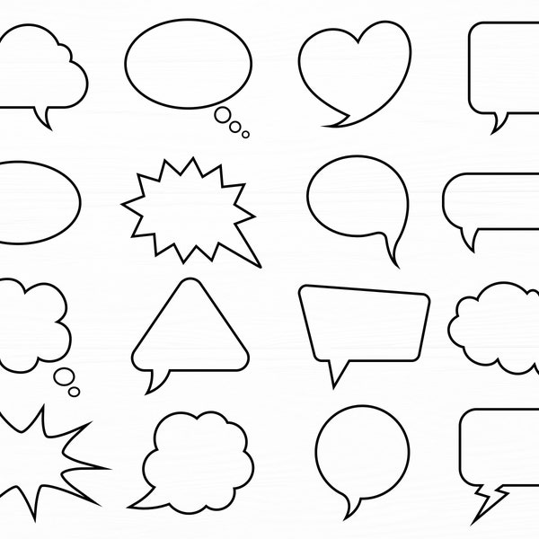 Speech Bubble Svg Bundle Word Bubble Svg Speech Bubble Clip Art Thought Bubble Svg Text Bubbles Frame Svg Digital Download