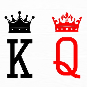 King and Queen SVG King of Spades Svg Queen of Hearts Svg Png King and Queen Cut files for Cricut Instant Download