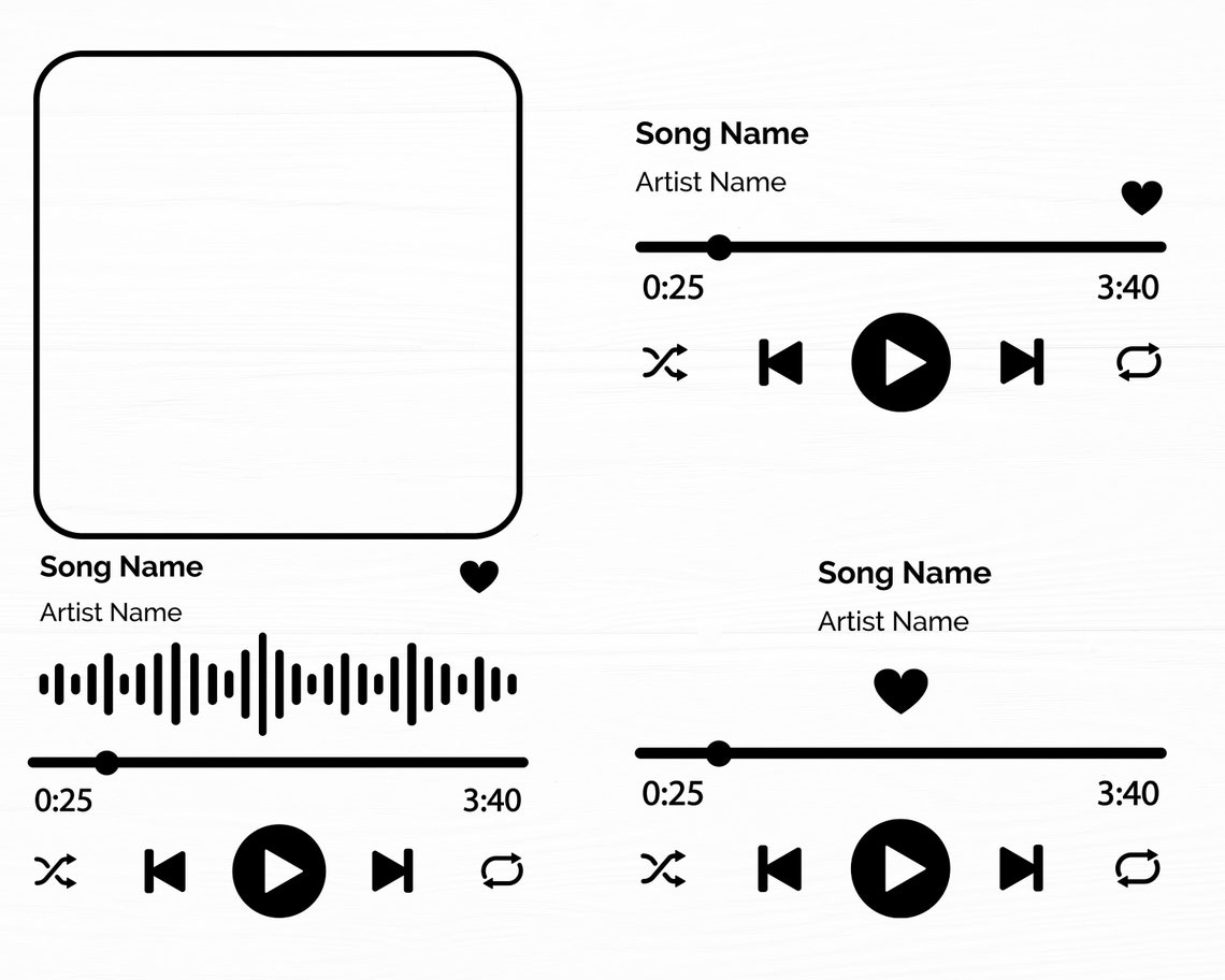Music Player Svg Bundle Spotify Svg Music Svg Png Play Buttons Etsy 