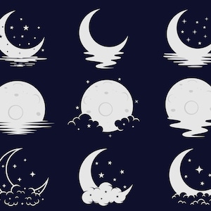 Mond und Sterne Svg Bundle Nachthimmel Svg Mond Svg Celestial Svg Sterne Svg Mond Sterne Svg Dateien für Cricut Galaxy Svg Digital Download