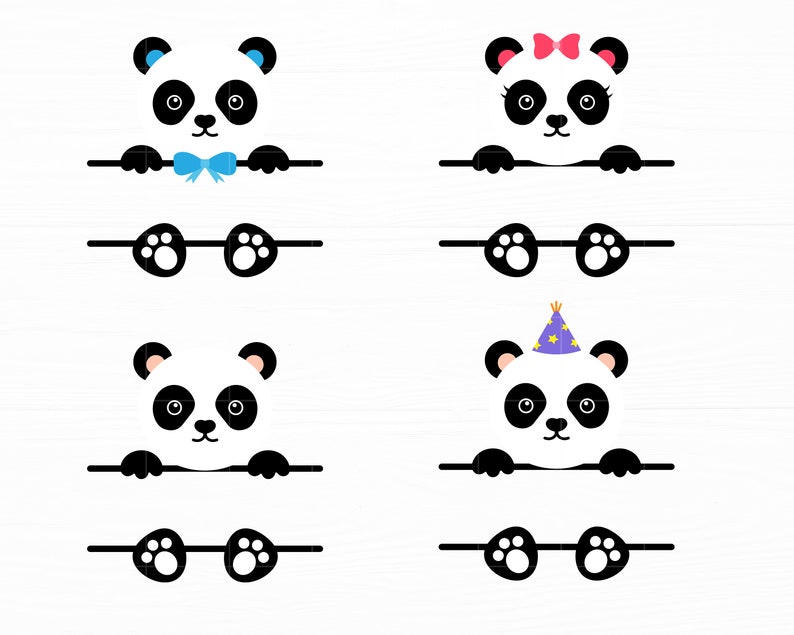 Panda Monogram Svg Cute Panda Svg Panda Face Svg Panda Svg | Etsy
