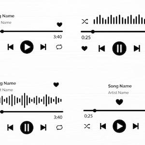 Muziekspeler Svg-bundel Muziekspeler Display Audiobediening Svg Afspeelknoppen Svg Muziekspeler Png Cut-bestand Direct downloaden