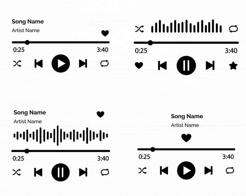 Music Player Svg Bundle Music Player Display Audio Control Svg Play Buttons Svg Music Player Png Cut File Instant Download image 1