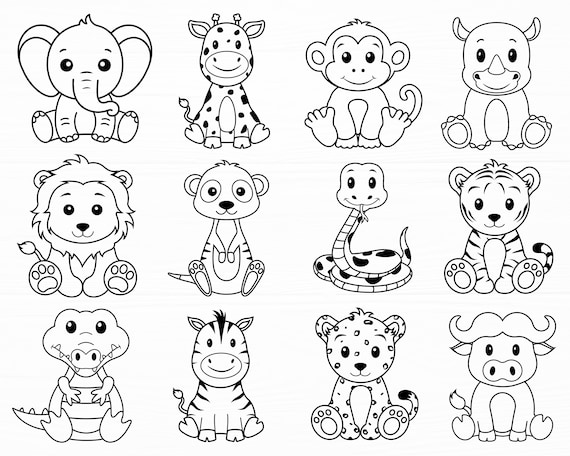 Safari Animals Svg Bundle Baby Animals Svg Zoo Animals Svg Animals Svg Baby Safari Animals Svg Cute Animal Svg Png Instant Download
