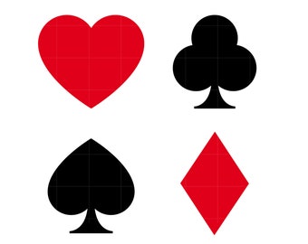 Playing Card Symbols SVG Cut File Playing Card Suits Svg Card Suits Png Spades Clubs Diamonds Hearts Svg Png Jpg Dxf Eps Digital Download