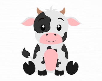 Cow Svg Farm Animal Svg Baby Cow Svg Animal Svg Cute Cow Svg Farm Animal Cricut Cut Files Cow Png Instant Download