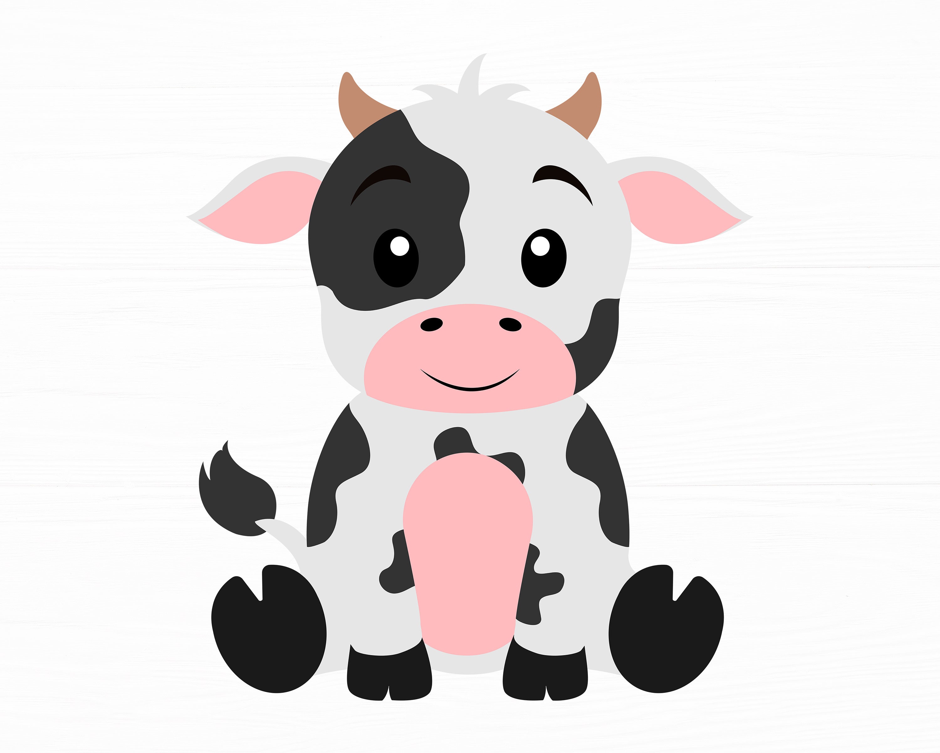 Cow Svg Baby Cow Svg Cow Clipart Cute Cartoon Cow Great For Nursery ...