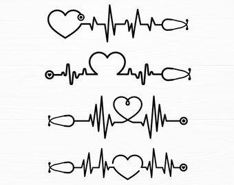 Stethoscope Svg Bundle Heartbeat Svg Nurse Svg Stethoscope Heartbeat Svg Medical Svg Heart Svg Nurse Life Svg Digital Download