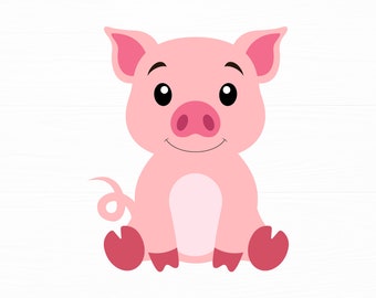 Pig Svg Farm Animal Svg Baby Pig Svg Animal Svg Cute Pig Svg Farm Animal Cricut Cut Files Pig Png Instant Download