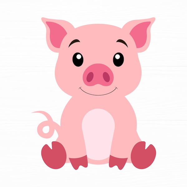 Pig Svg Farm Animal Svg Baby Pig Svg Animal Svg Cute Pig Svg Farm Animal Cricut Cut Files Pig Png Instant Download