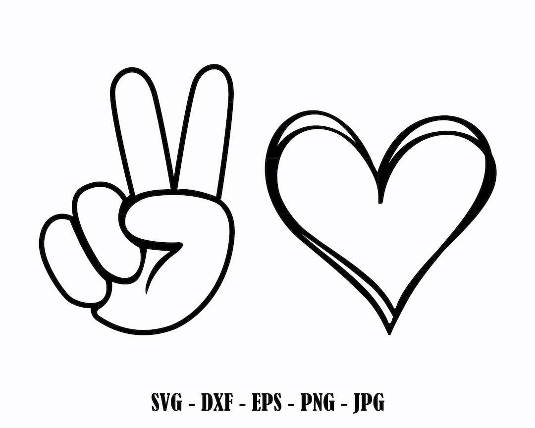 Peace Love SVG Hand Peace Sign Svg Png Peace Hand Svg Peace Love Svg
