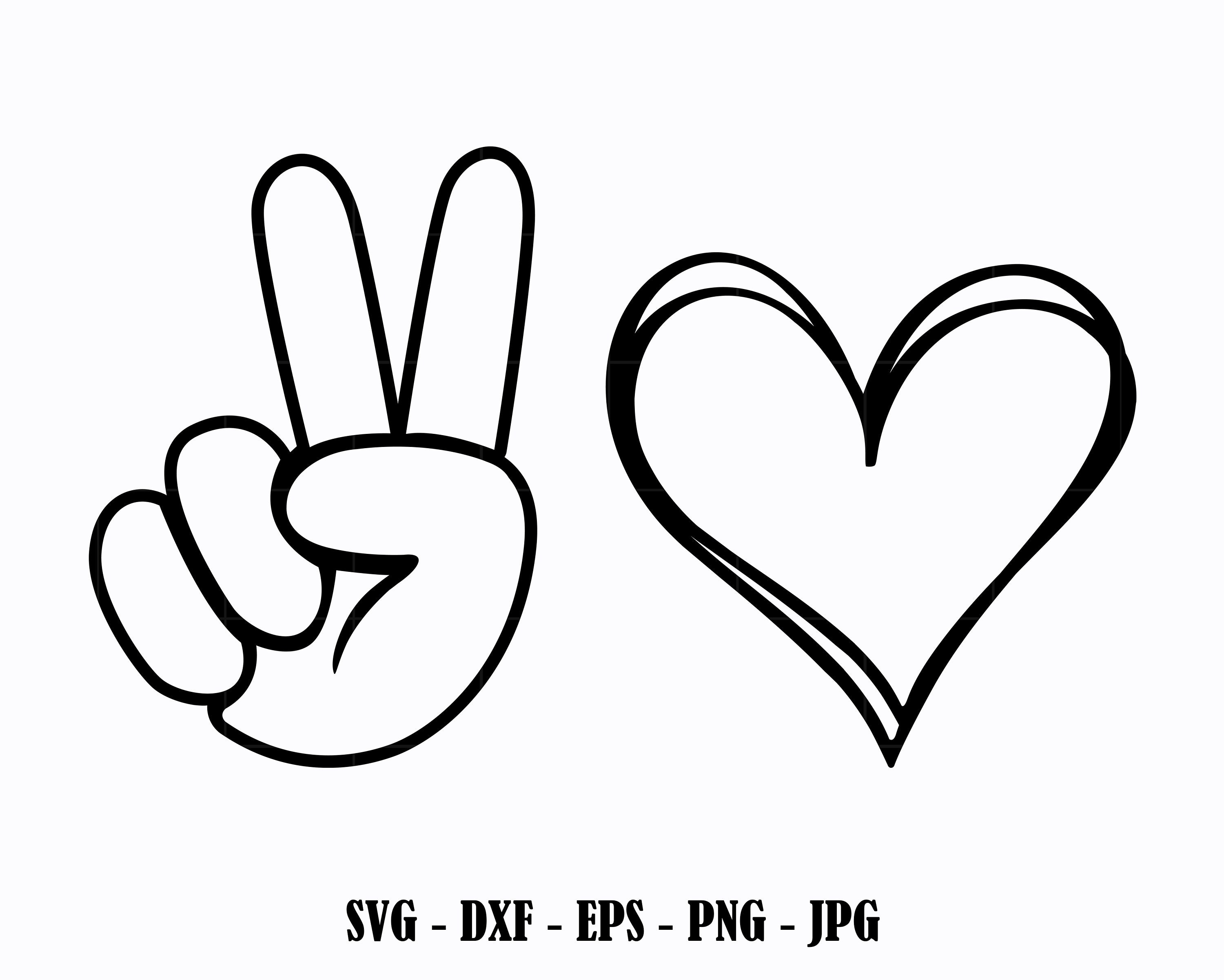 Peace Love SVG Hand Peace Sign Svg Png Peace Hand Svg Peace | Etsy