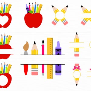 School Svg Teacher Svg Pencil Apple Name Frame Svg School Supplies Svg Pencil Svg Apple Svg Teacher Name Svg Png Instant Download