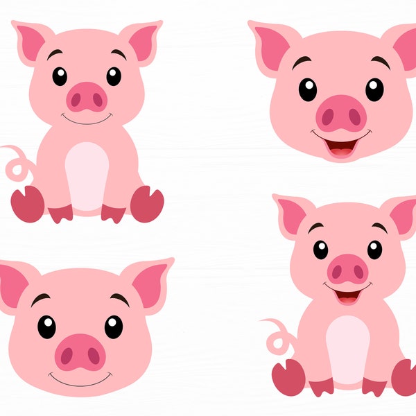 Baby Pig Svg Animal Svg Cute Pig Svg Farm Animal Svg Pig Png Baby Farm Animal Svg Cute Animal Svg Files Digital Download