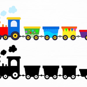 Tren Svg Locomotora Svg Baby Shower Svg Tren Silueta Tren Png Cortar archivo Tren Vector Locomotora con vagones Descarga digital