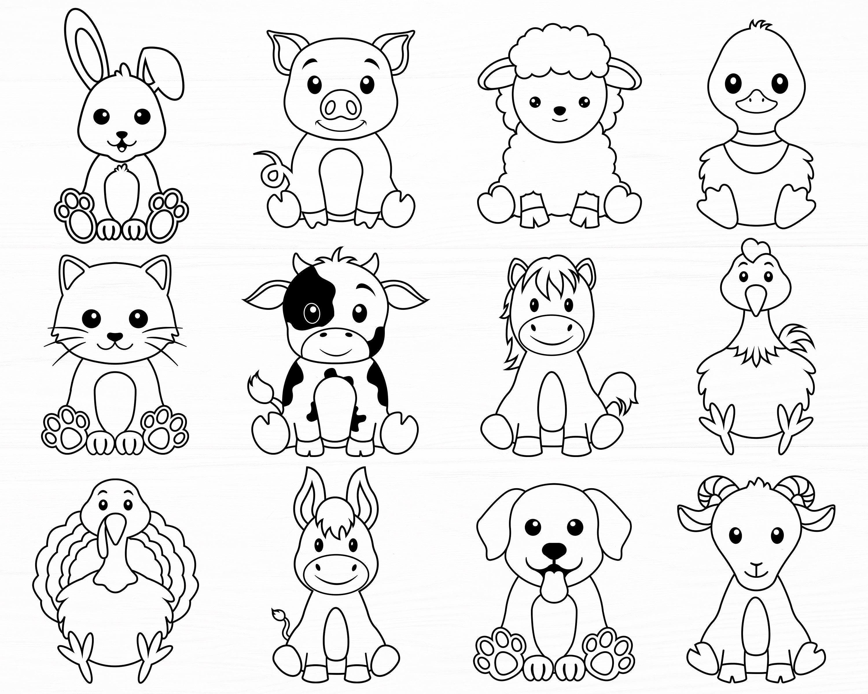 Farm Animals Svg Bundle Cute Animals Svg Farm Svg Baby Cow Pig - Etsy Denmark Farm Animals Svg Bundle Cute Animals Svg Farm Svg Baby Cow Pig - Etsy Denmark
