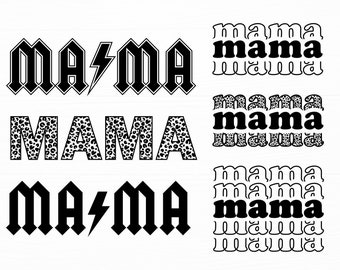 Mama Svg Bundle Rocker Mama Svg Stacked Mama Svg Leopard Mama Svg Mom Svg Mother&#39;s Day Svg Mama Clipart Mom Life Svg Mama Png Cut File