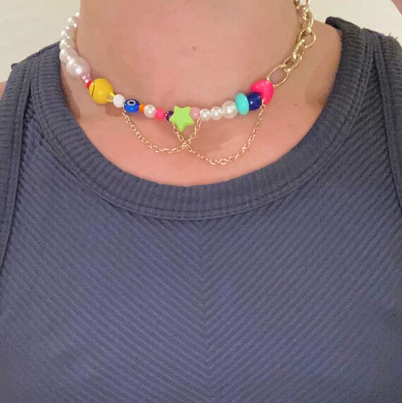 Martha Calvo Inspired Beaded Necklace 