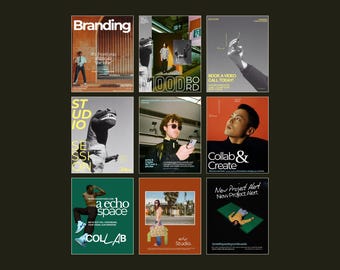 Studio Branding, Edgy Modern Aesthetic, Social Media Pack, Creative Agency, Artist, Instagram Branding