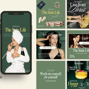 Podcast Instagram Template | Podcast Design | Podcast Cover | Canva Template | Instagram Templates | Instagram Marketing | Instagram Stories