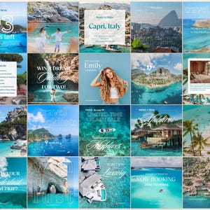 Travel Agent Templates | Instagram Feed | Canva Templates | Travel Blogger | Travel Marketing | Instagram Marketing | Instagram Stories