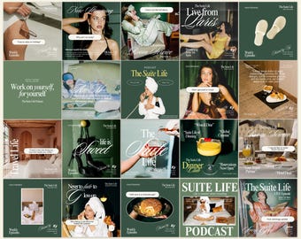 Podcast Engagement, Sage Green Editorial Aesthetic, Canva Templates, Podcast Promotion, Lifestyle Blogger