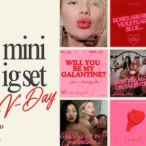 Modelli Instagram per San Valentino / Modelli social media rosso rosa / Modelli Canva / Post e storie Instagram / Amore Relazione Amicizia