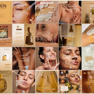 Skincare Instagram Templates: Canva Posts & Stories (Digital Download)