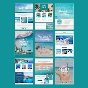 Travel Agent Email Templates: Canva Newsletter Designs (Digital Download)