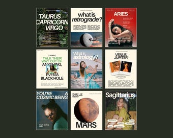 Educational Guide, Celestial Dark Aesthetic, Canva Templates, Astrology Teacher, Spiritual Coach, Instagram Carousel