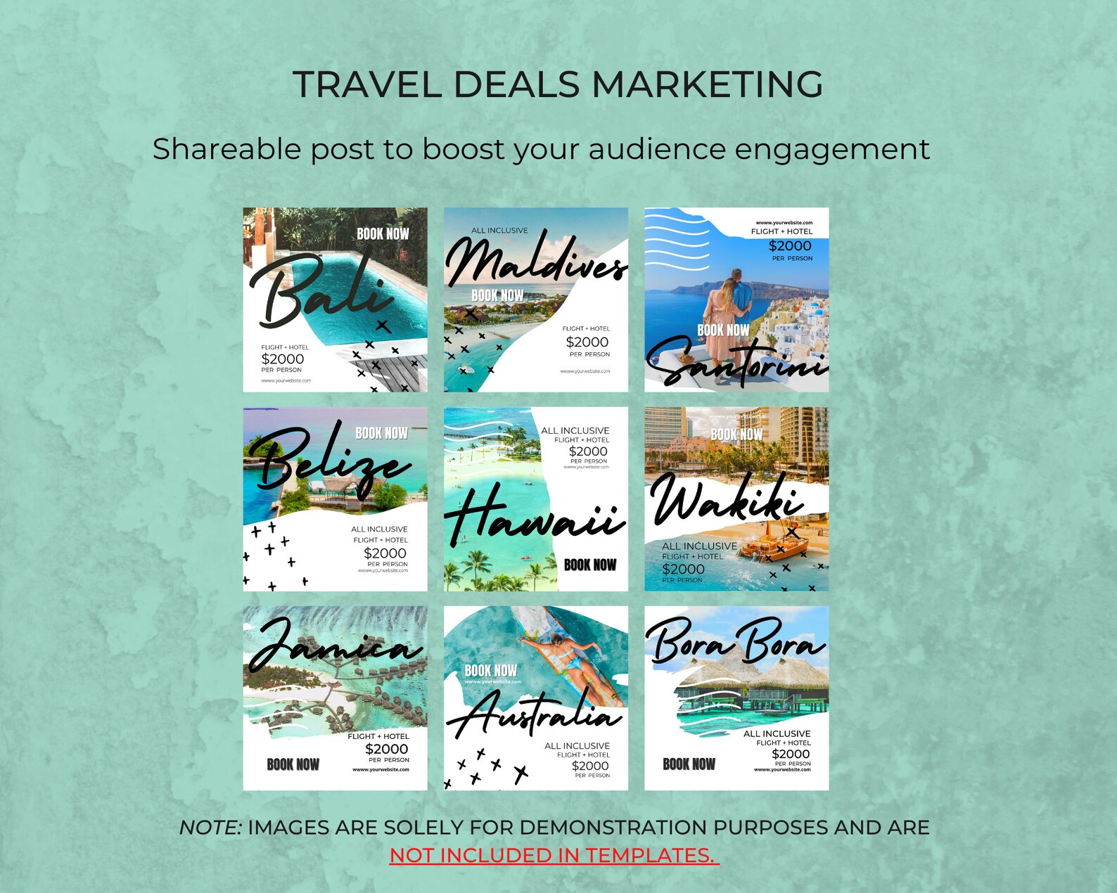 Travel Agent Post 30 Canva Instagram Engagement Templates Etsy