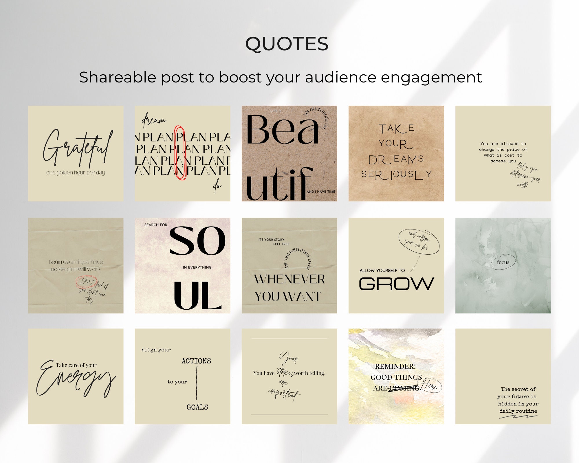 100 Quotes Post Canva Templates Editable Customize Etsy
