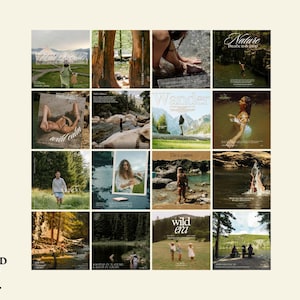 Outdoor Branding, Mountain Granola Aesthetic, Canva Templates, Hiking Coach, Nature Retreat, Instagram Branding image 8