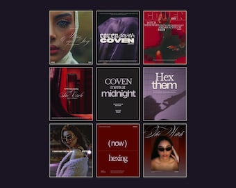 Brand Identity, Moody Dark Aesthetic, Canva Templates, Mystic Marketing, Spiritual Business, Instagram Grid