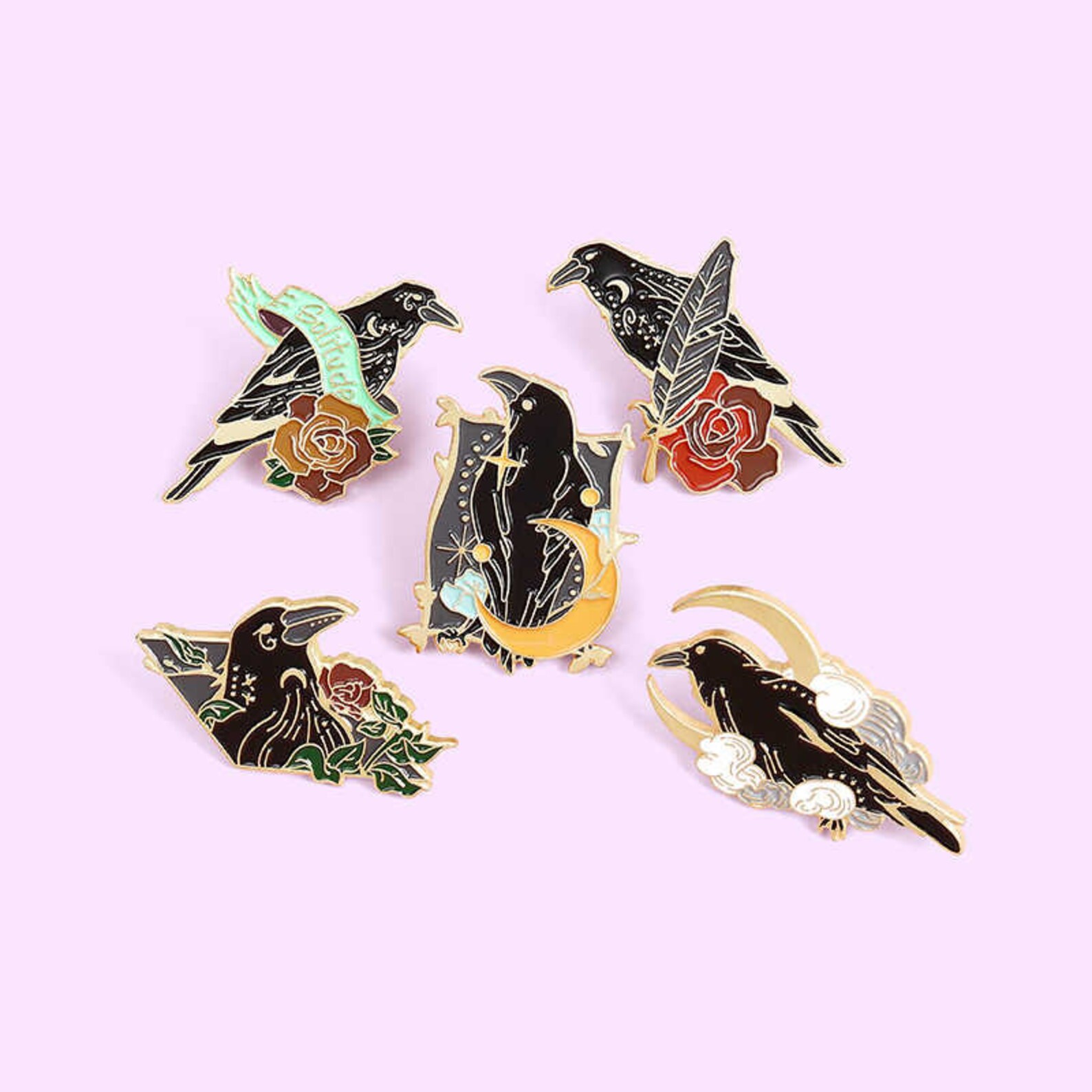 Custom pins Pin in enamelled metal bird pin Etsy