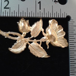 2 Wild Rose.Sea Rose.Raw Brass .Pack of 2 Pieces.