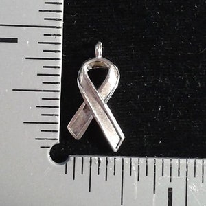 6 AWARENESS RIBBON CharmS.Antique Silver .3 Pairs.